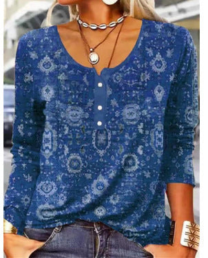 T-shirt Lisa à Manches Longues avec Boutons