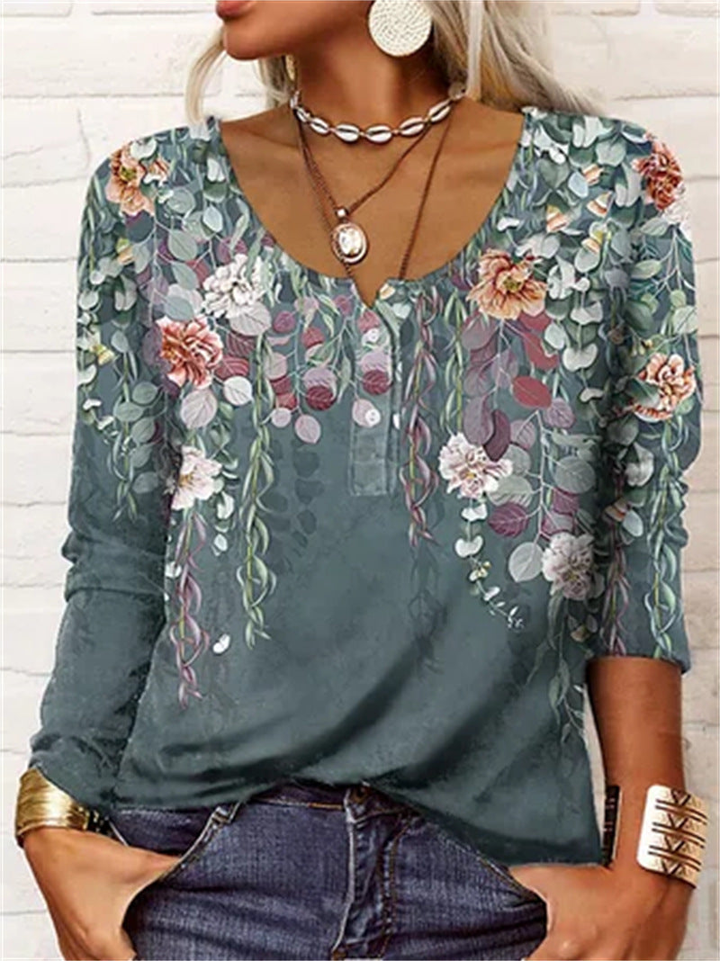T-shirt Lisa à Manches Longues avec Boutons