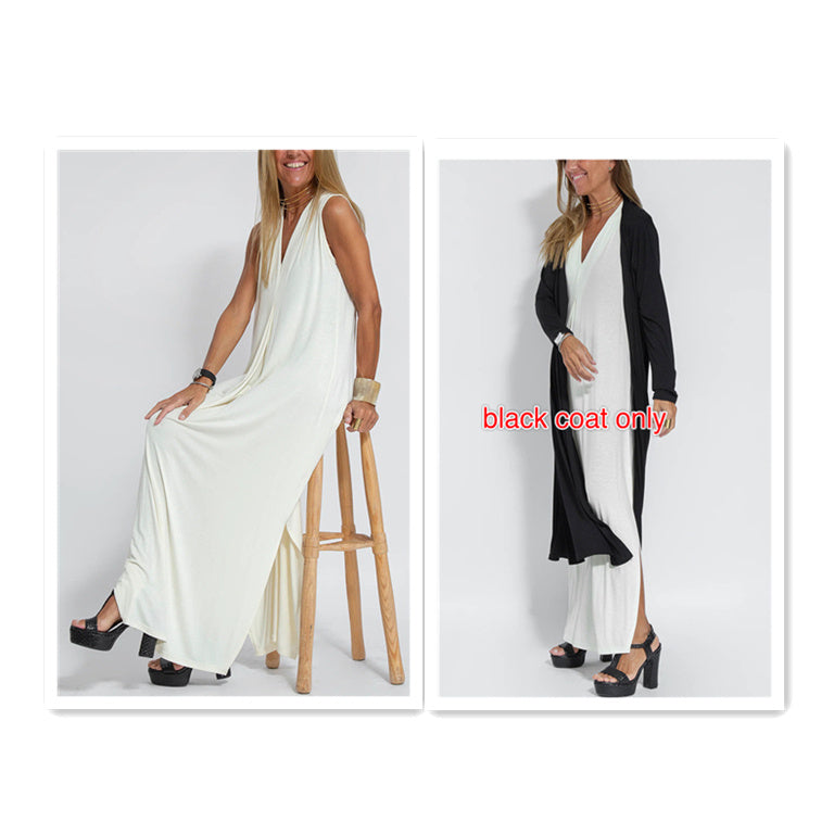 Robe longue élégante + Cardigan OFFERT