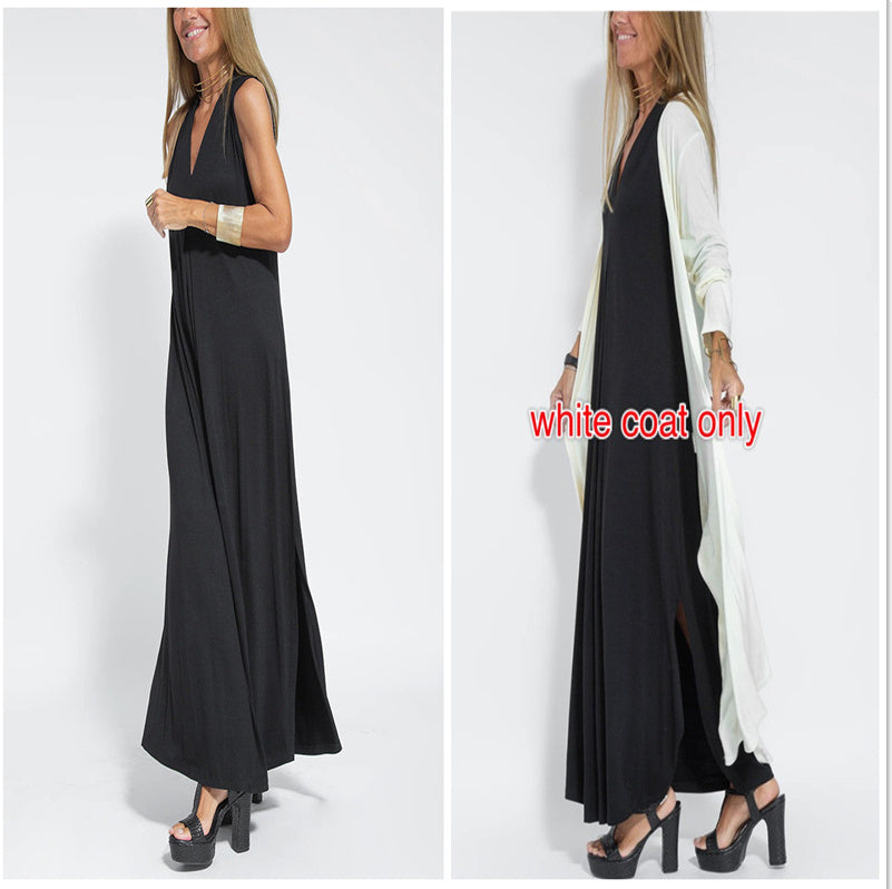 Robe longue élégante + Cardigan OFFERT