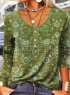 T-shirt Lisa à Manches Longues avec Boutons
