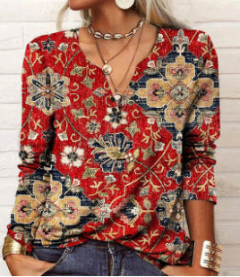 T-shirt Lisa à Manches Longues avec Boutons