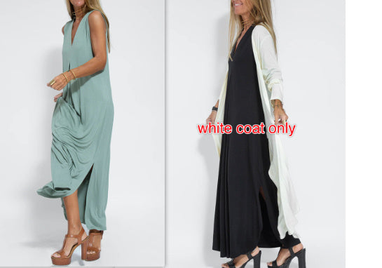 Robe longue élégante + Cardigan OFFERT