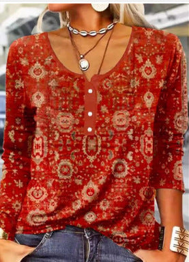 T-shirt Lisa à Manches Longues avec Boutons