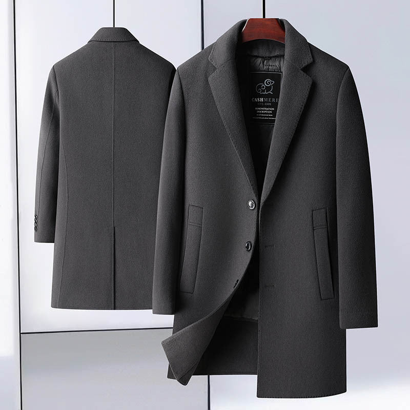 Manteau Casual à Col Costume avec Doublure Amovible en Duvet d'Oie