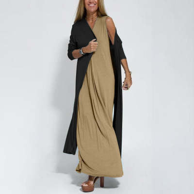 Robe longue élégante + Cardigan OFFERT