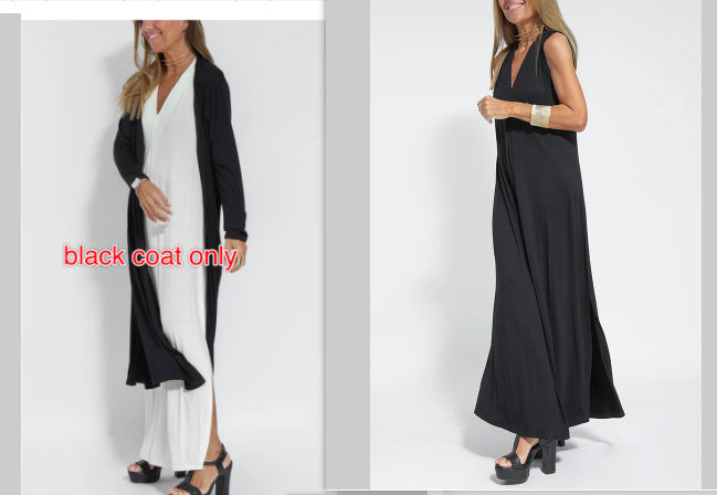 Robe longue élégante + Cardigan OFFERT