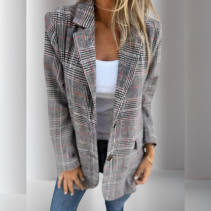 Veste Casual Femme à Motif Pied-de-Poule