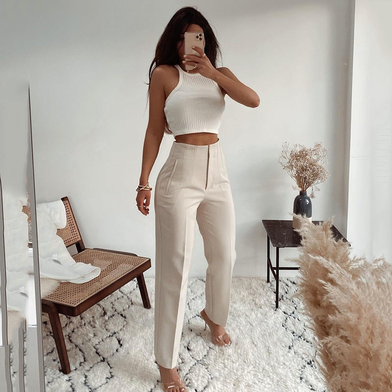 Pantalon Femme Taille Haute – Chic, Confortable et Tendance