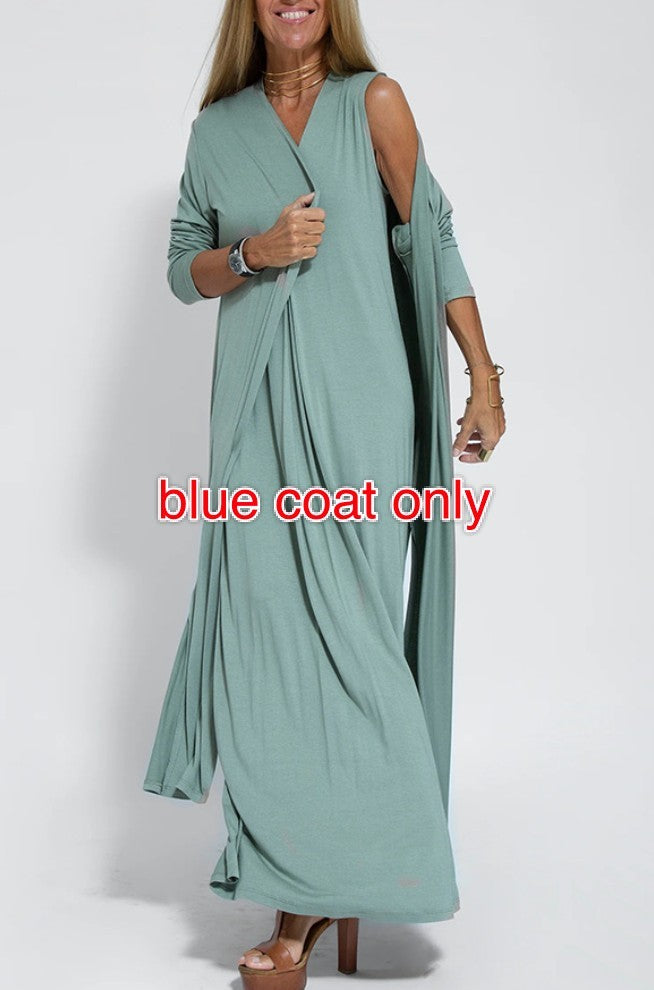 Robe longue élégante + Cardigan OFFERT